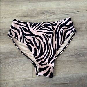 Chic Soul Black and Pink Zebra Bikini Bottoms NWOT